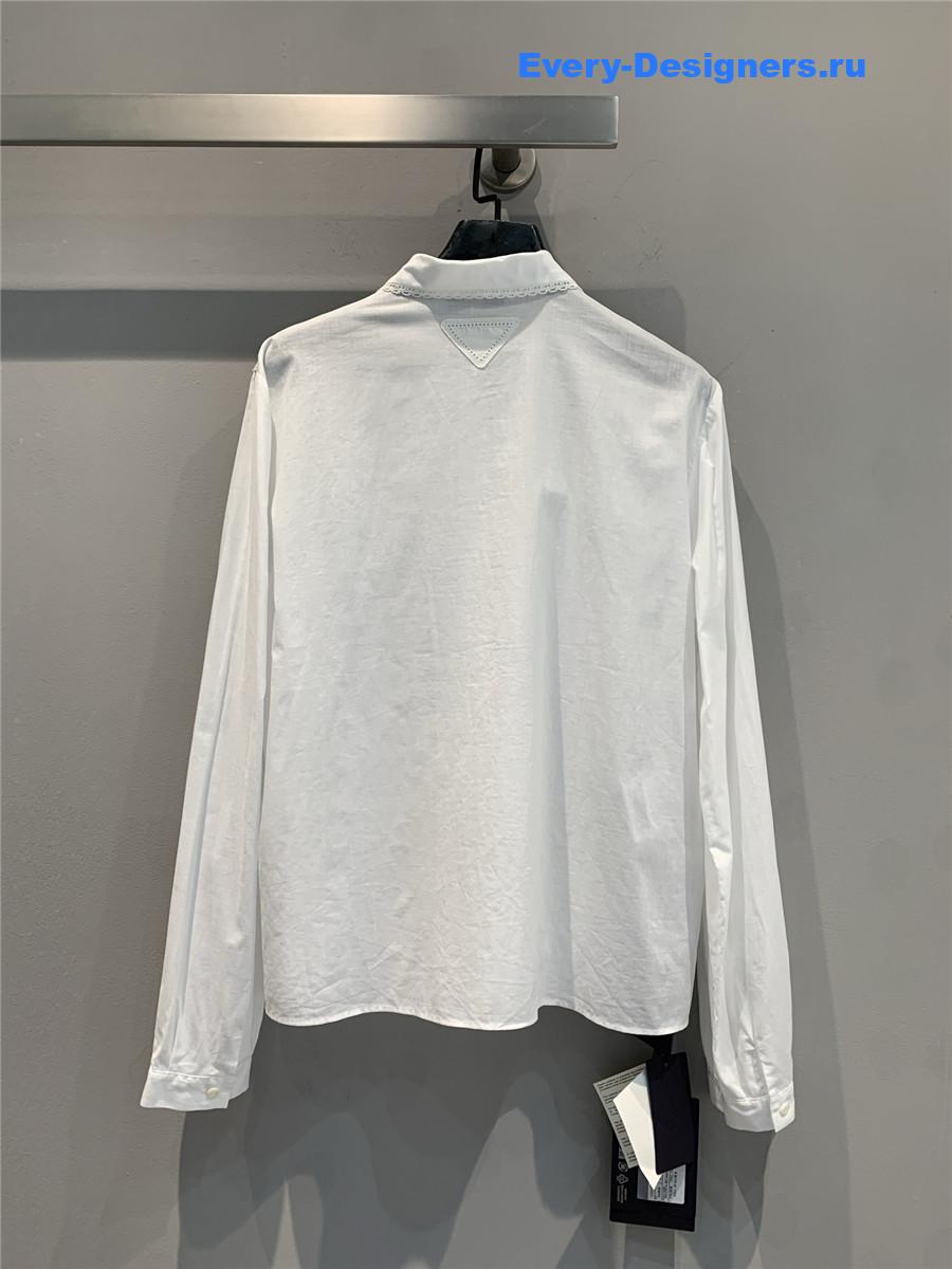 Pra*a embroidered batiste shirt