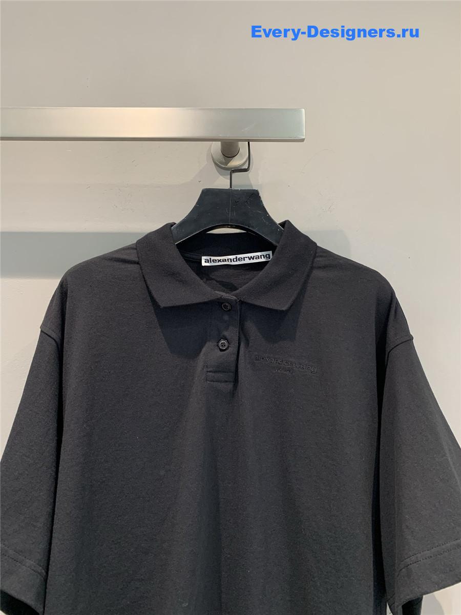 A1exa*der wang black cropped logo tee