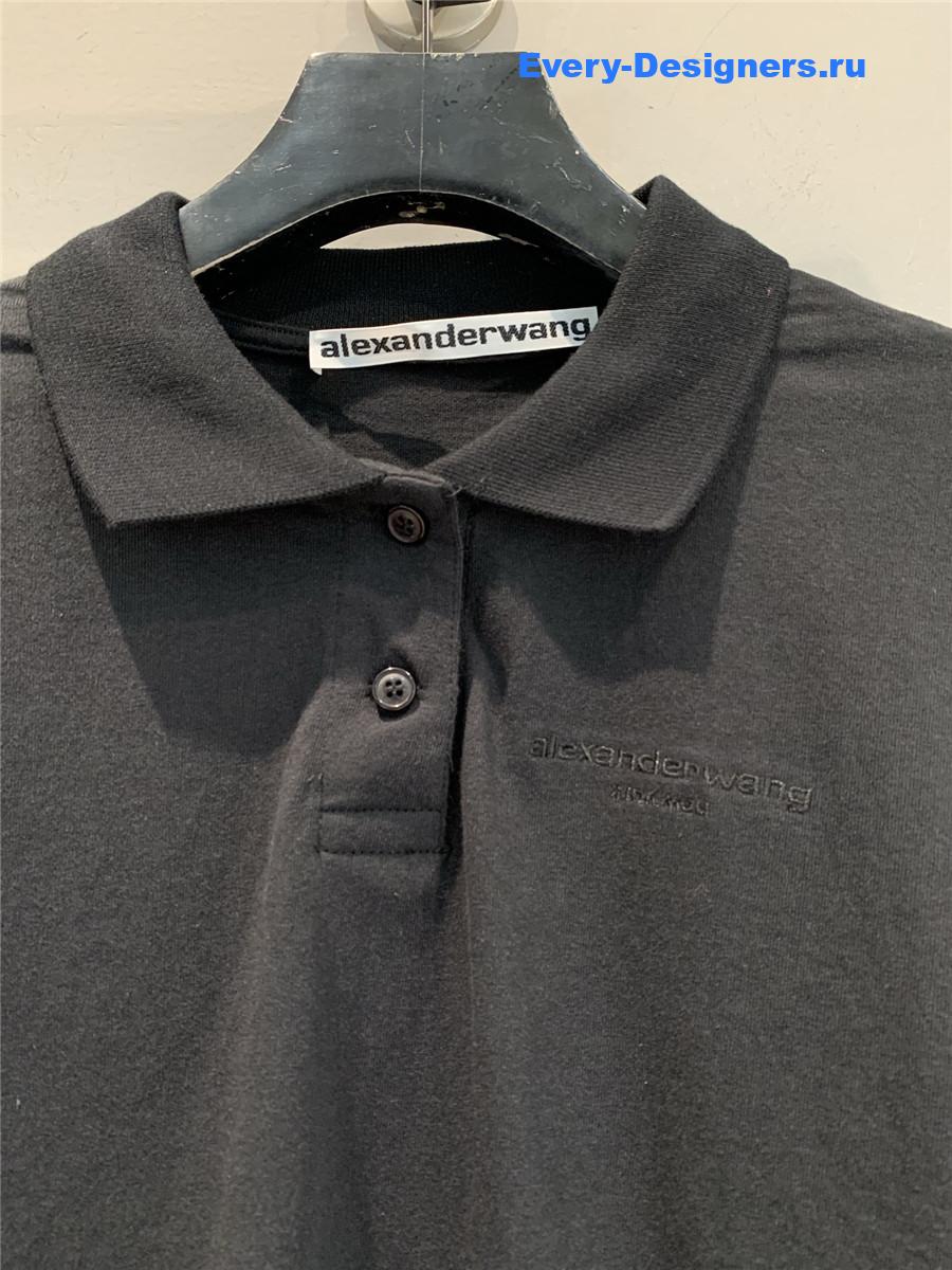 A1exa*der wang black cropped logo tee