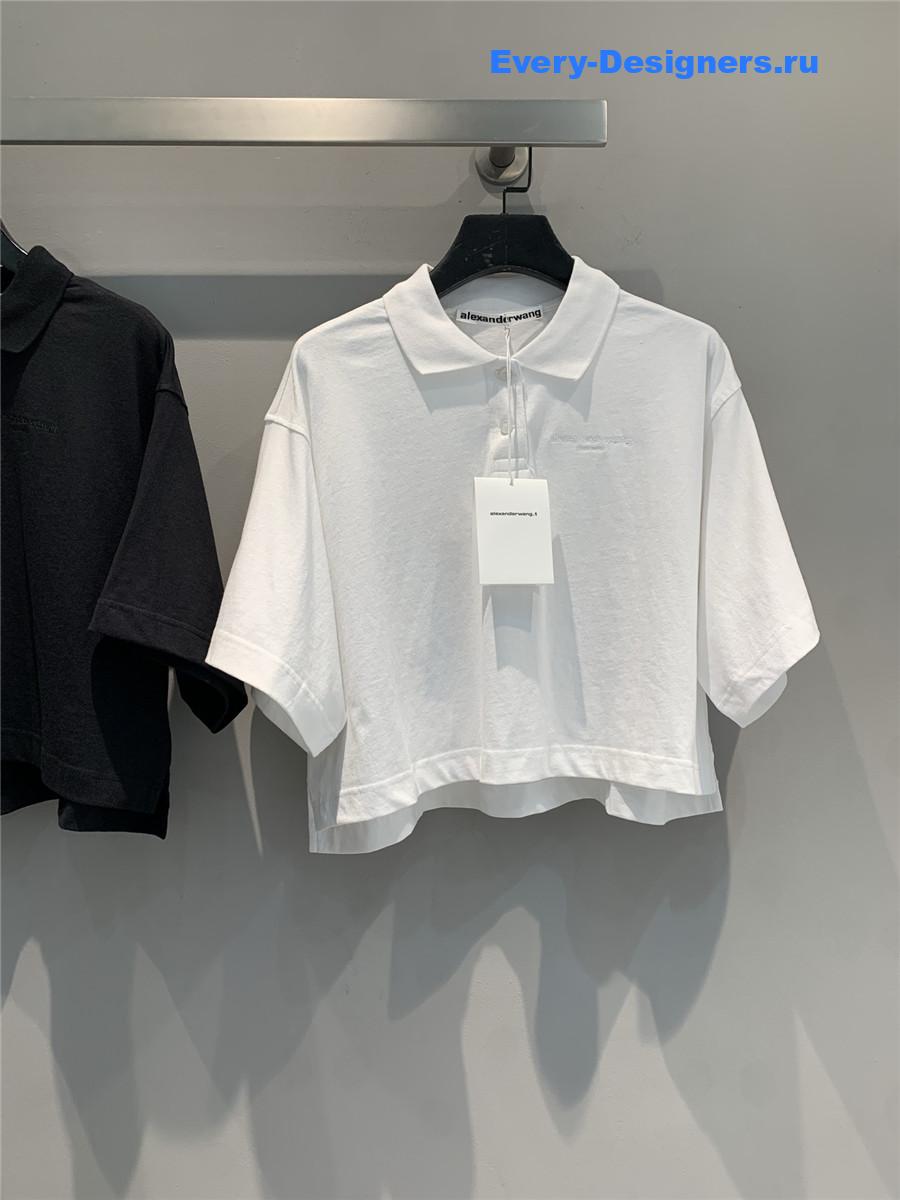 A1exa*der wang white cropped logo tee