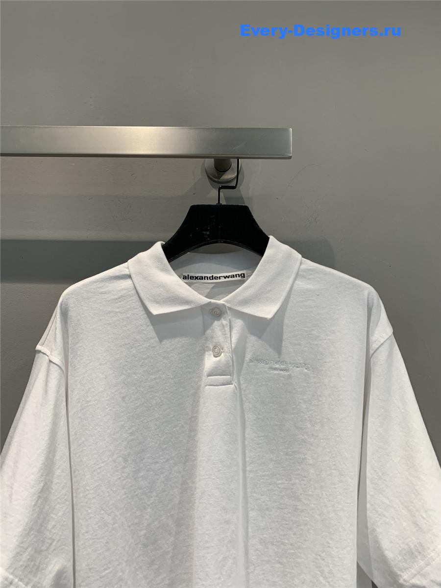 A1exa*der wang white cropped logo tee