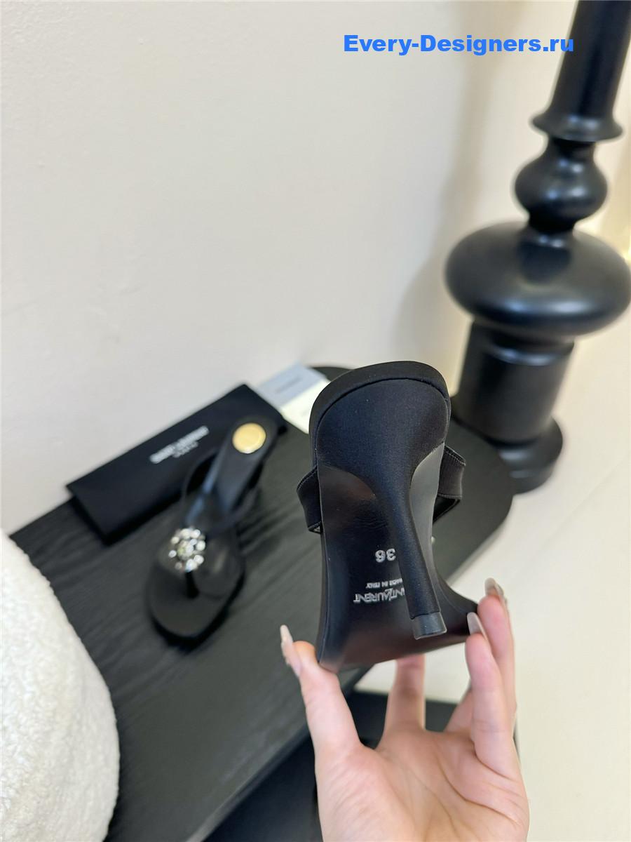 Sa1nt Lau*nt otero black crystal mules