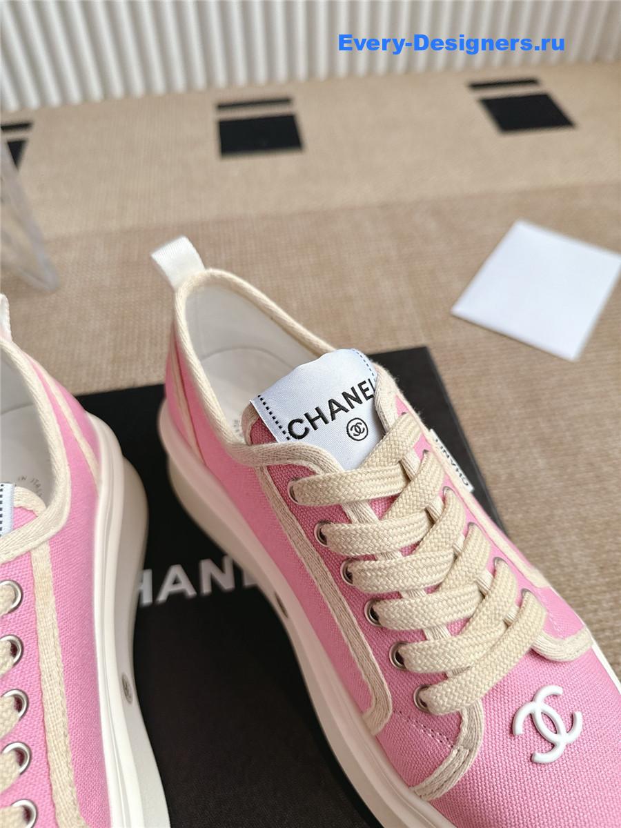 Ch**el pink cc logo platform sneakers