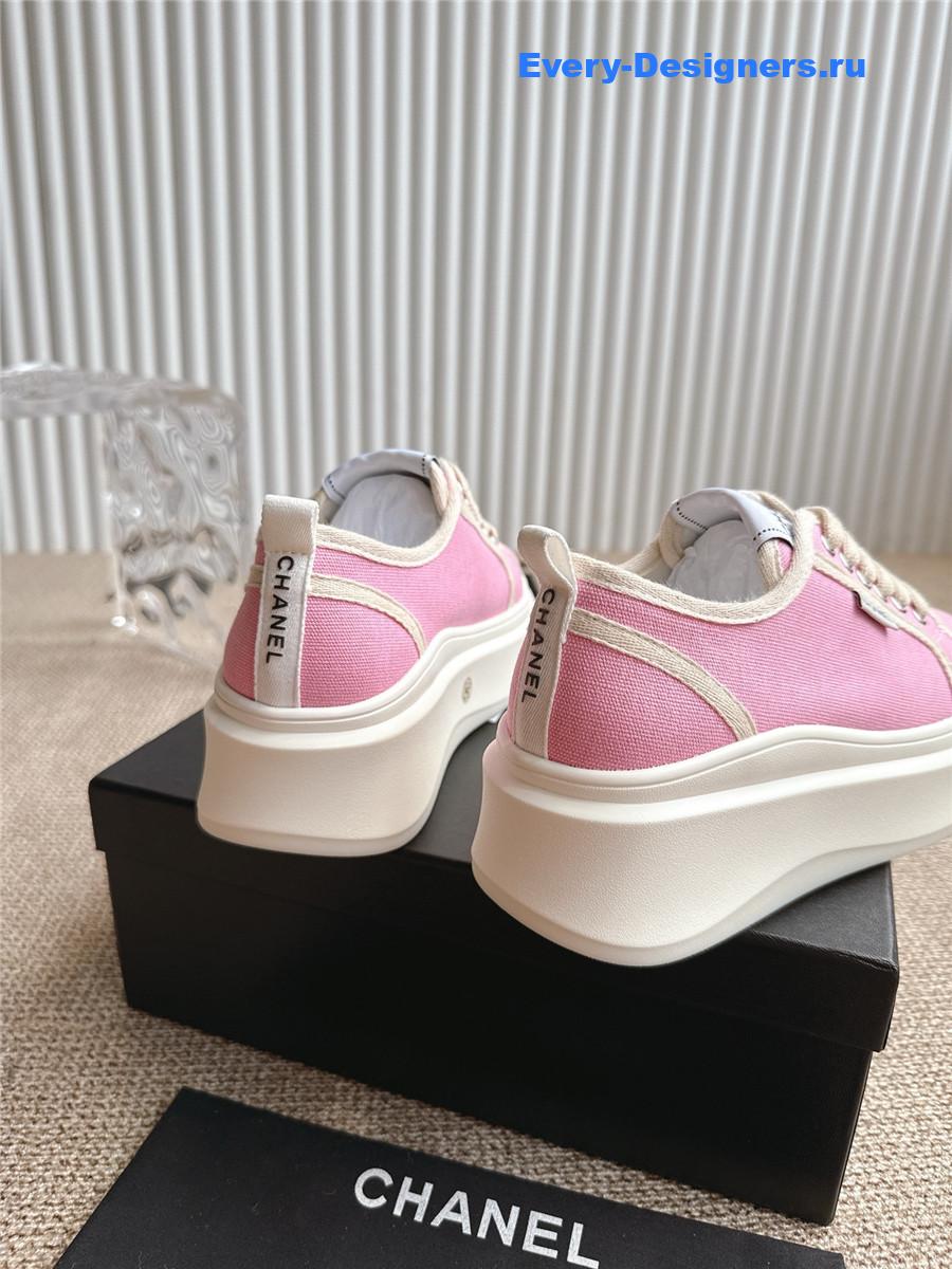 Ch**el pink cc logo platform sneakers