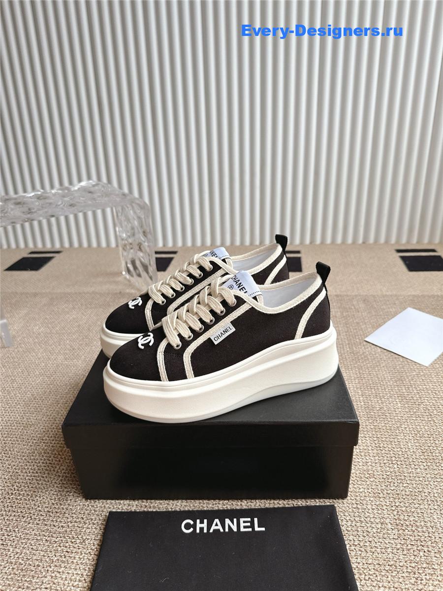Ch**el black cc logo platform sneakers