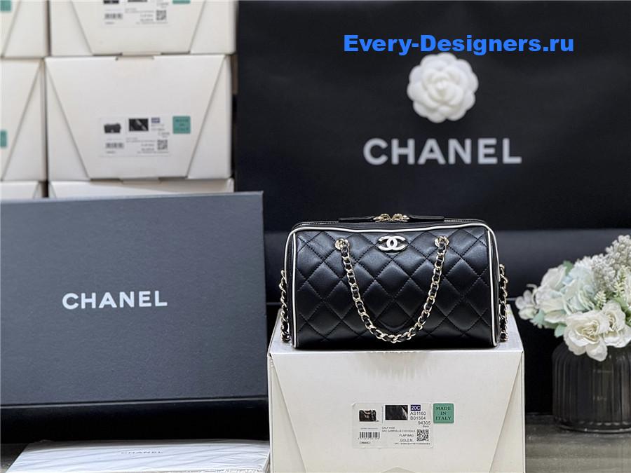 Ch**el black matelasse clutch