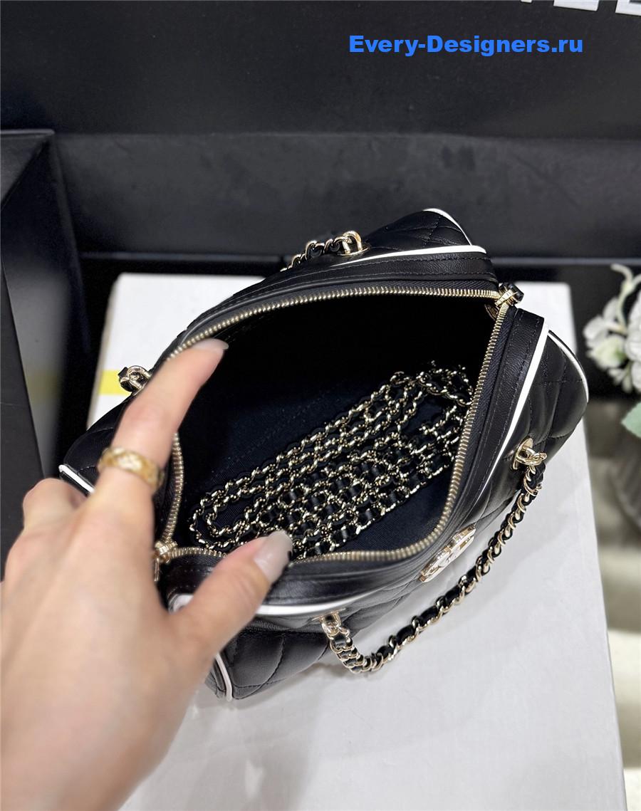 Ch**el black matelasse clutch