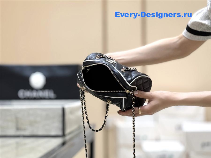 Ch**el black matelasse clutch