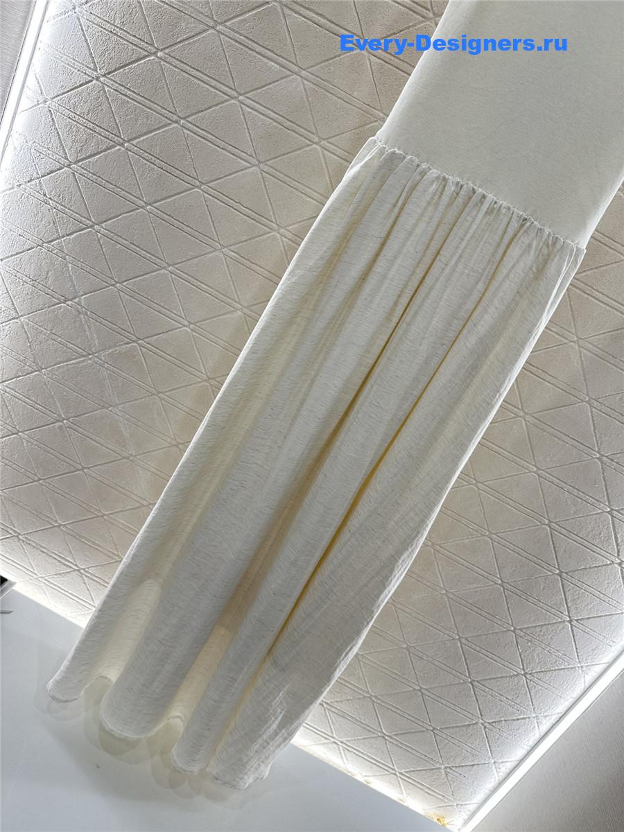 Ch**el white knitted patchwork suspenders dress