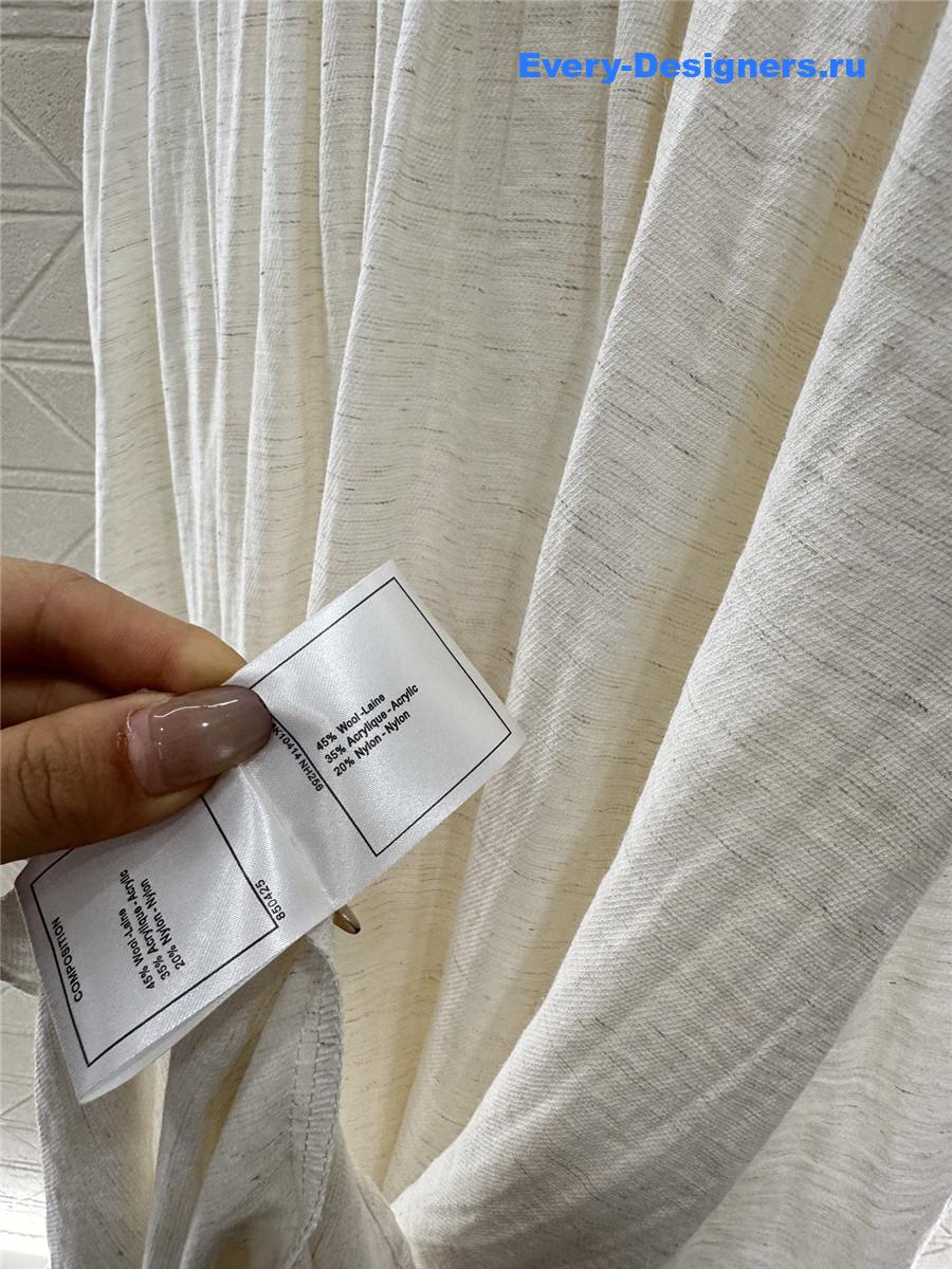 Ch**el white knitted patchwork suspenders dress