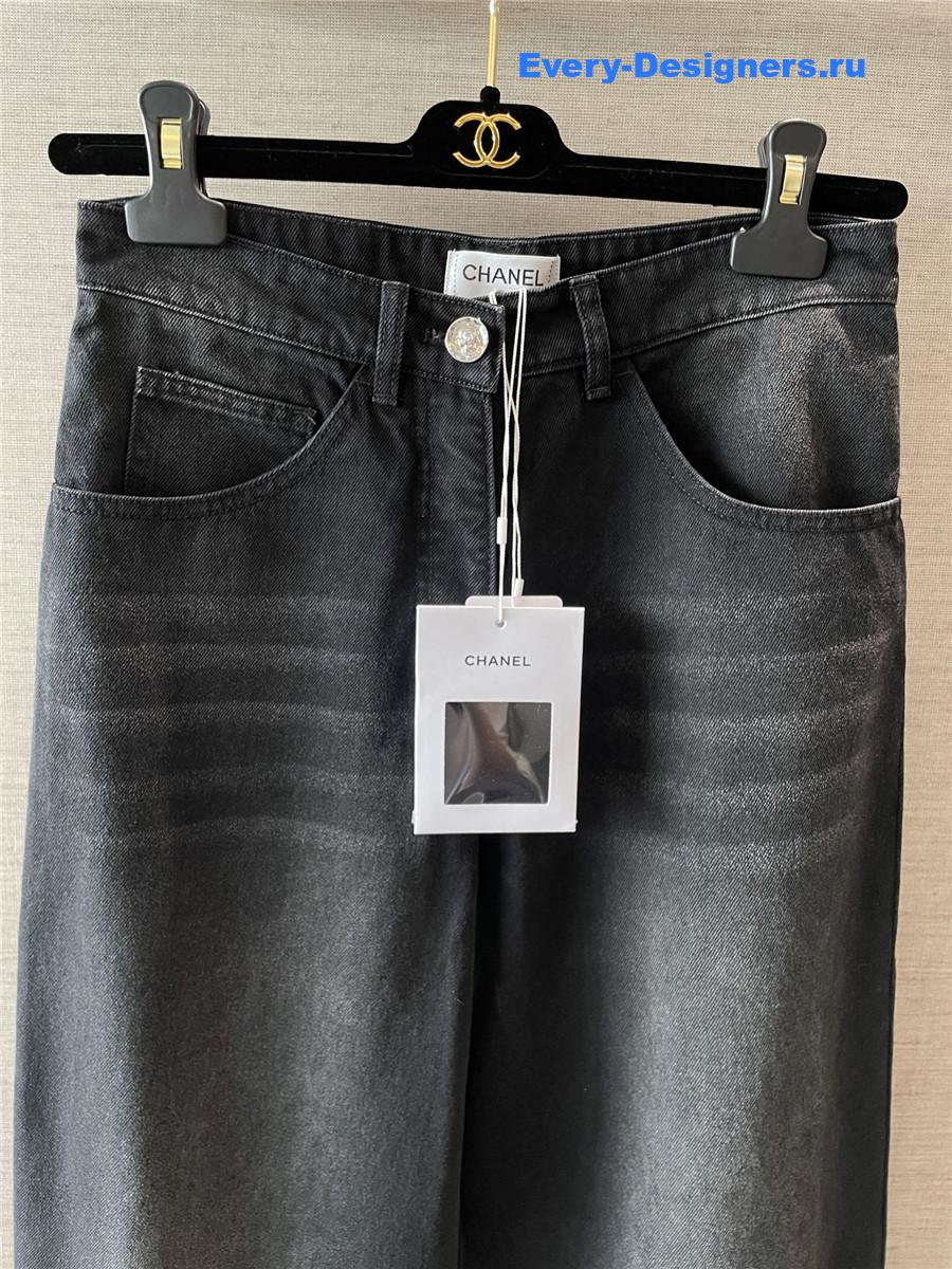 Ch**el black beaded jeans