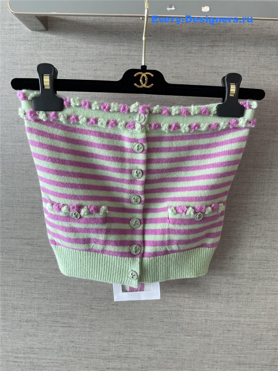 Ch**el pink striped tube top