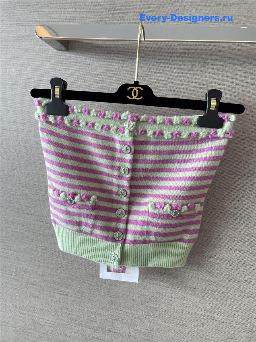 Ch**el pink striped tube top