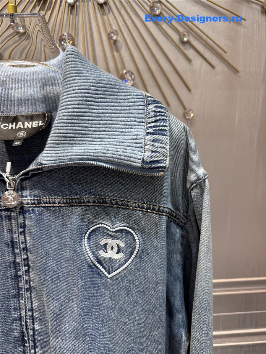 Ch**el embroidered denim blouson