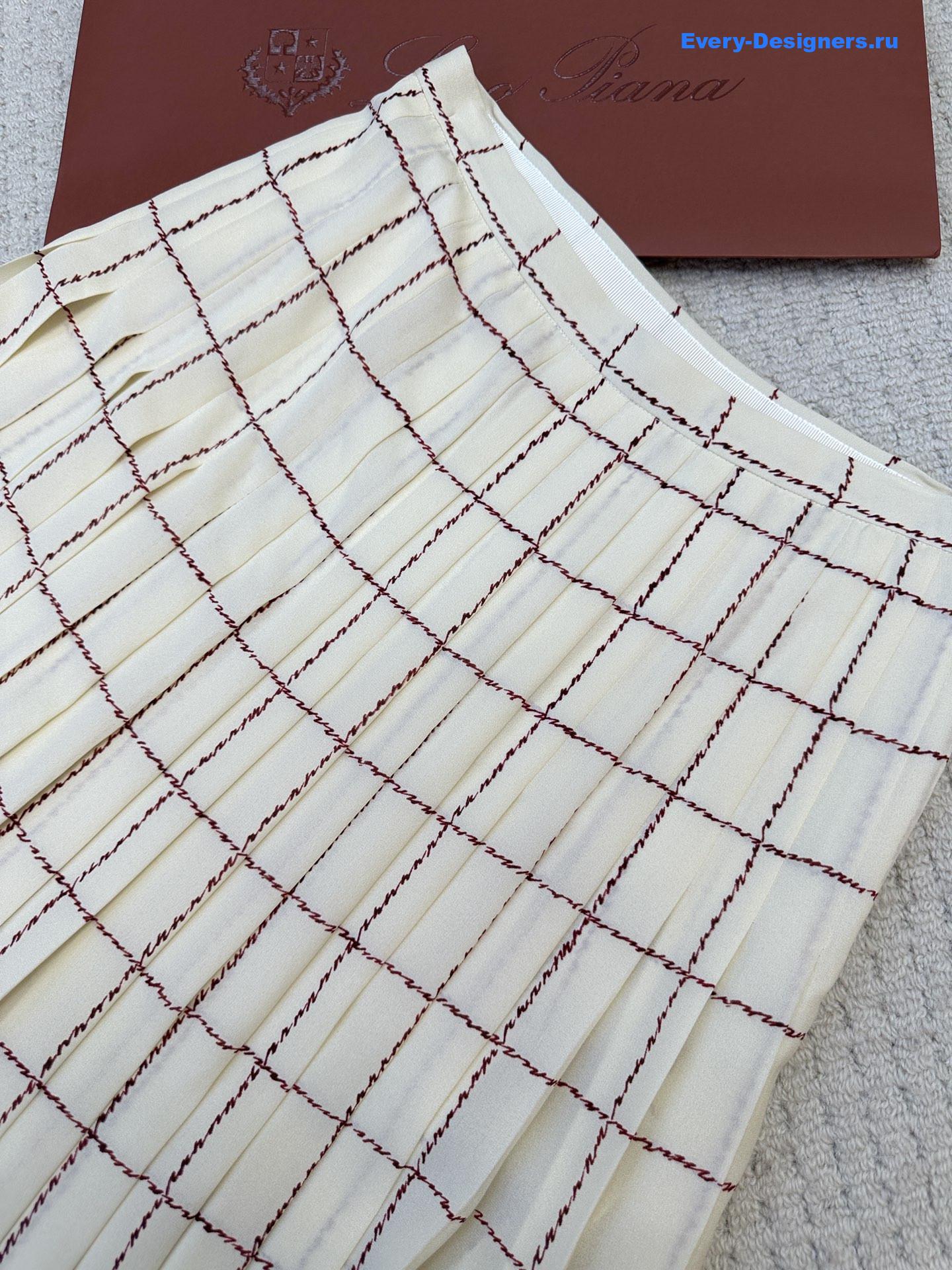 L0r0 P1ana silk check skirt