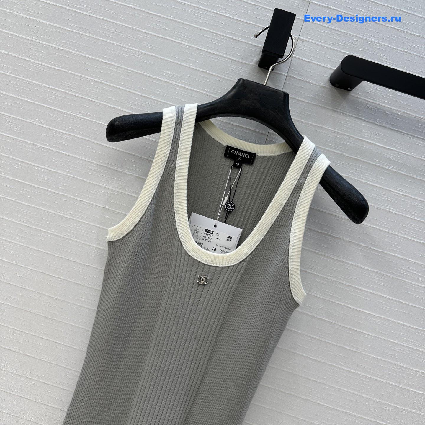 Ch**el grey silk camisole