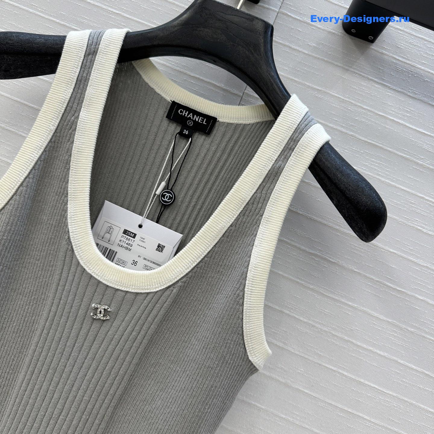 Ch**el grey silk camisole