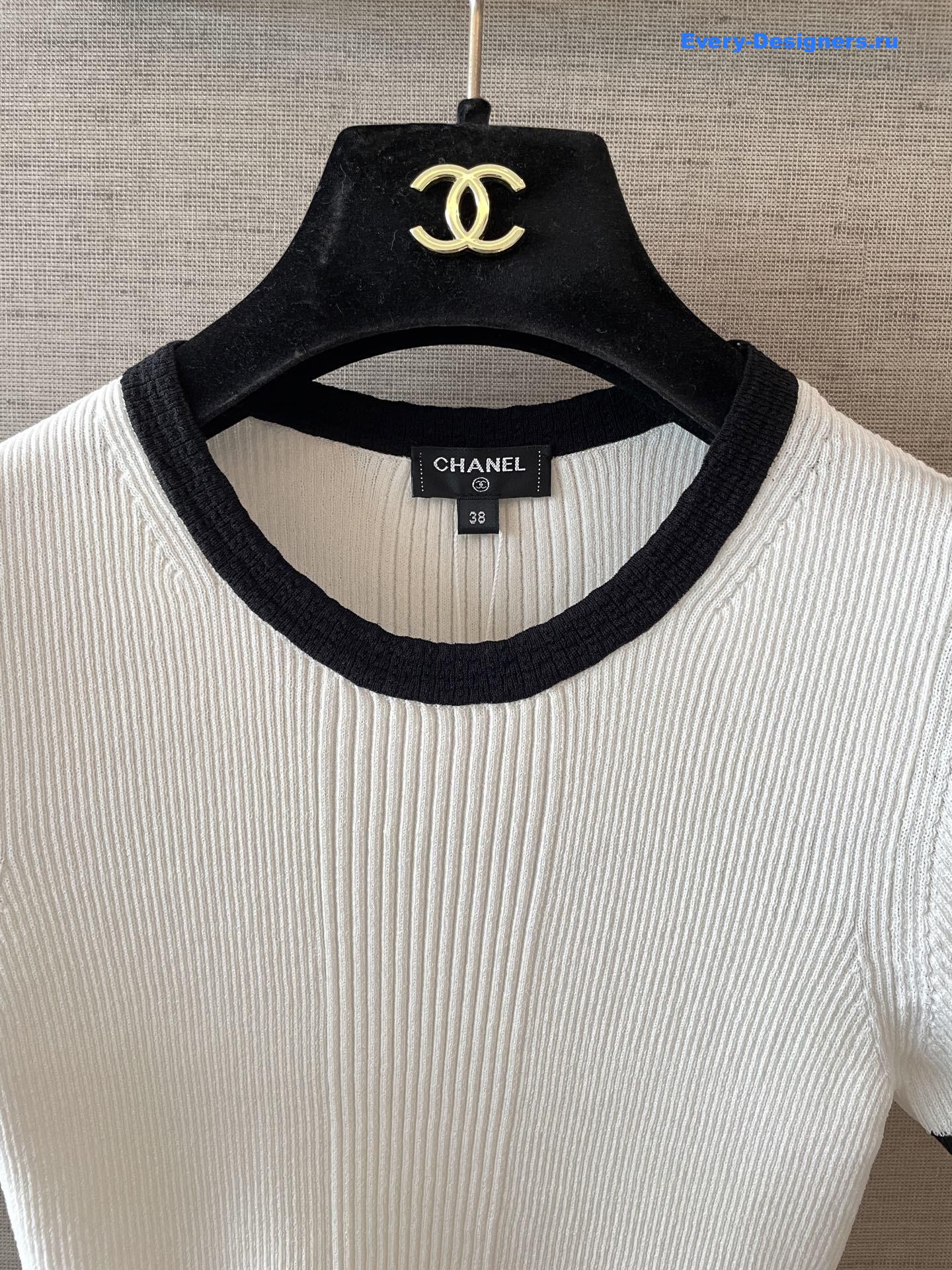 Ch**el white embroidered t-shirt