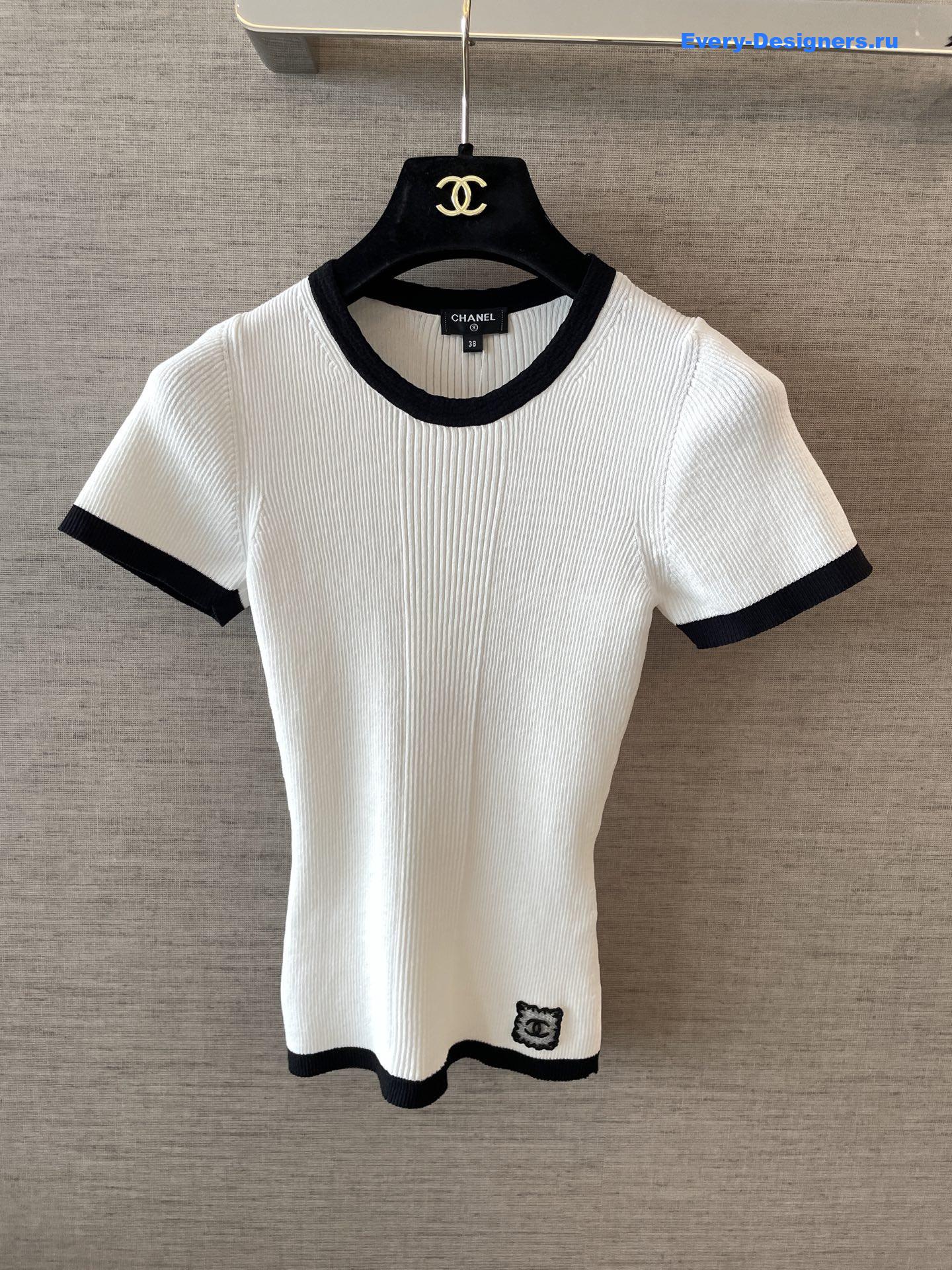 Ch**el white embroidered t-shirt