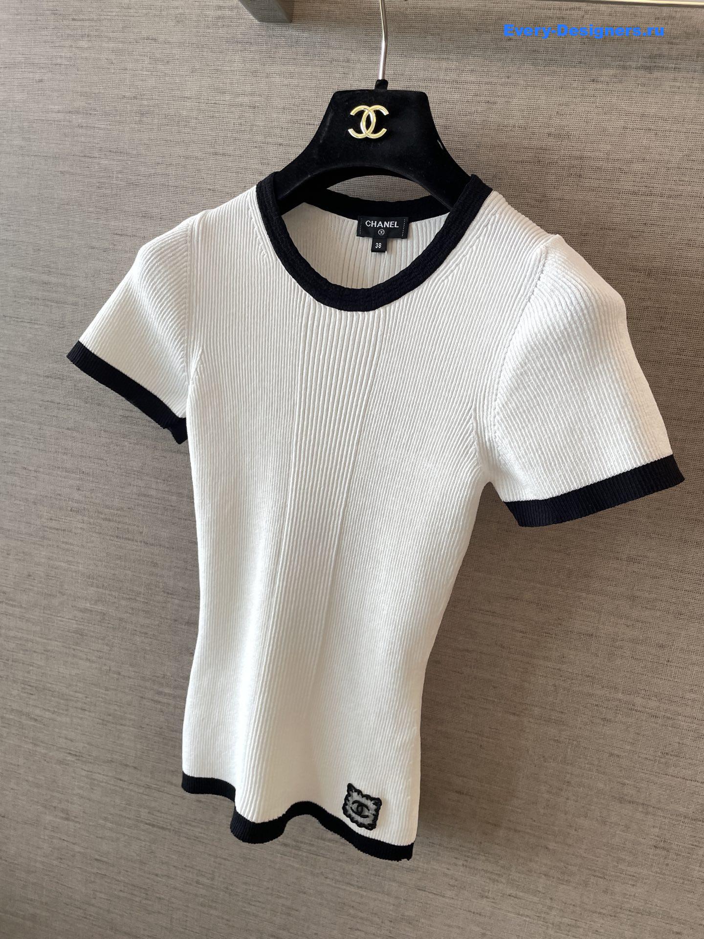 Ch**el white embroidered t-shirt