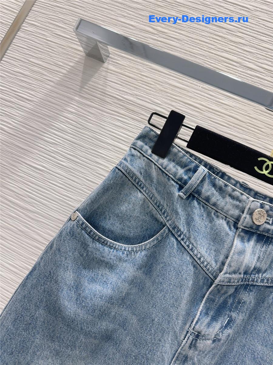 Ch**el high waist denim skirt