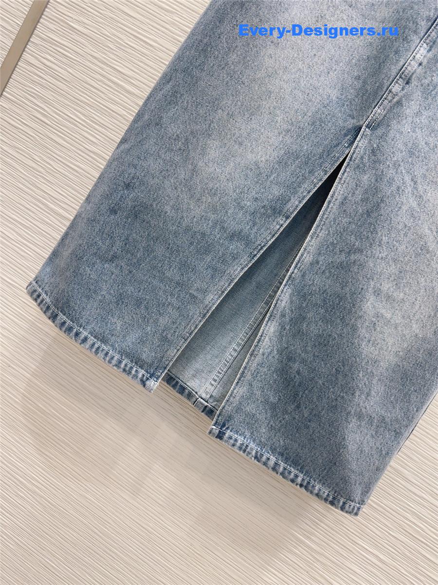 Ch**el high waist denim skirt