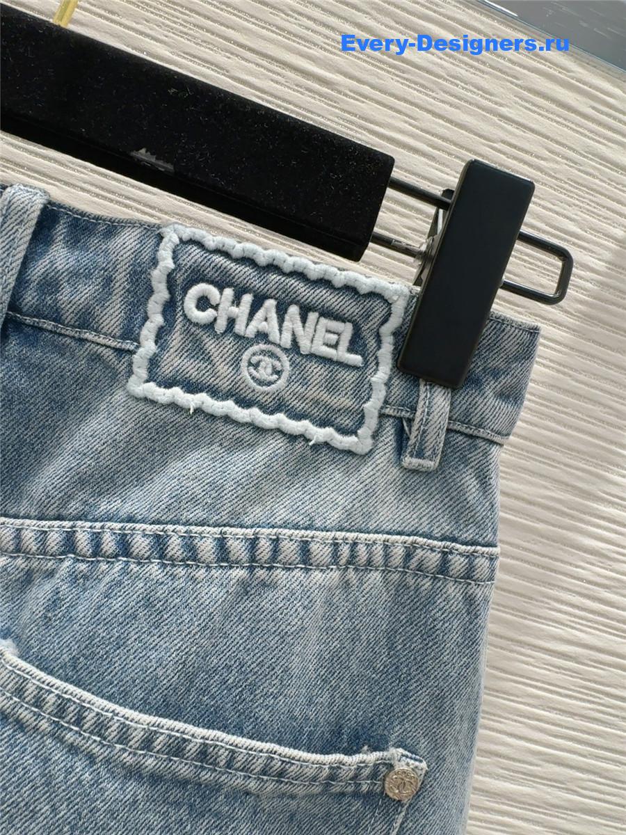 Ch**el high waist denim skirt