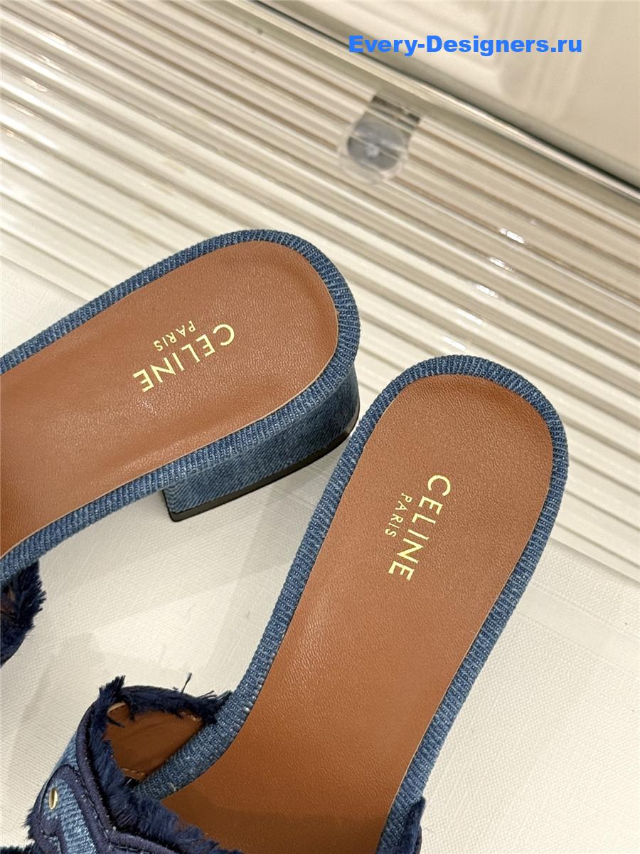 Ce1i*e denim fringed mules