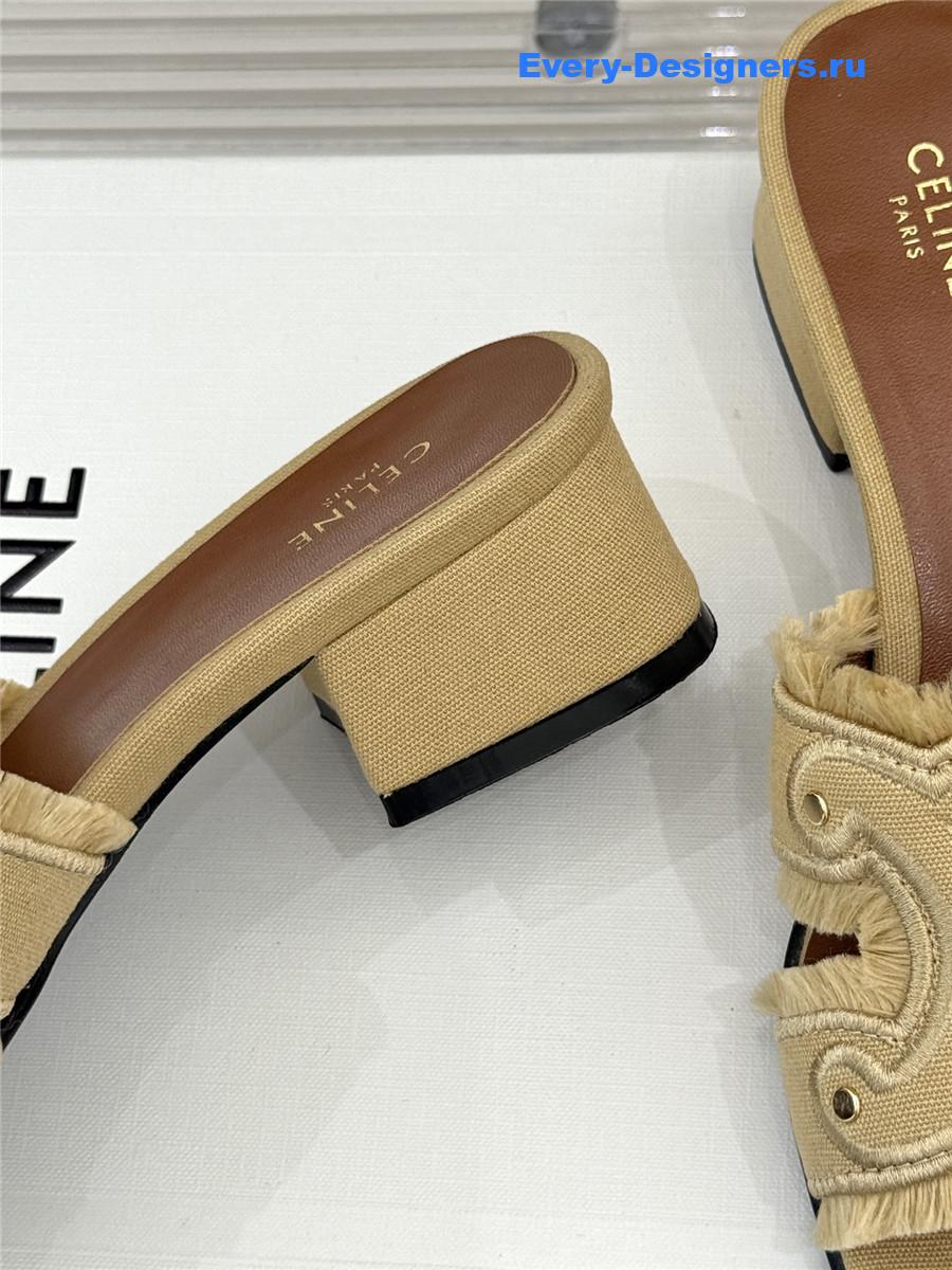 Ce1i*e denim brown fringed mules