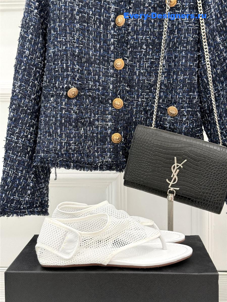 Alaïa White Flex Mesh Sandals