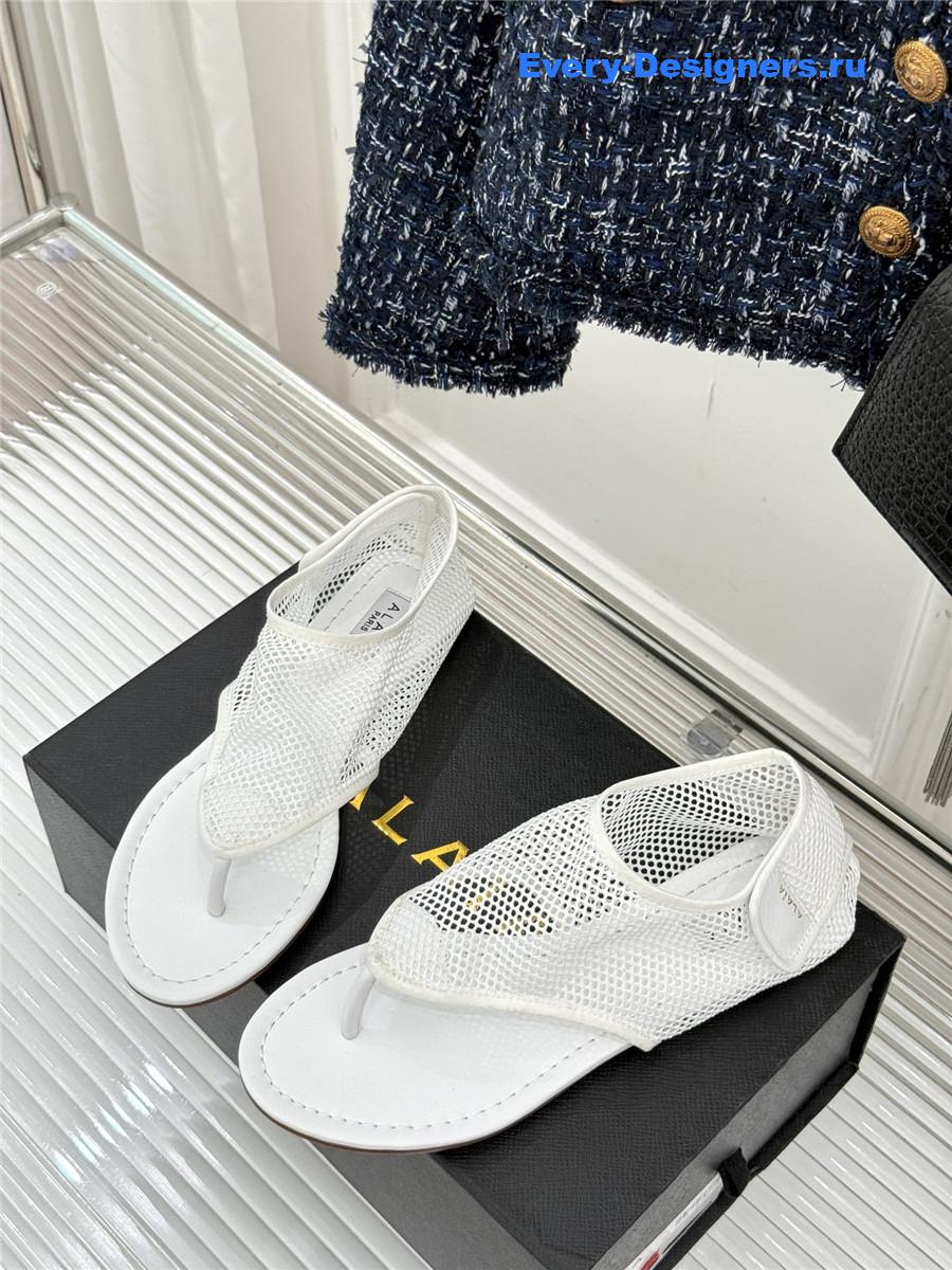 Alaïa White Flex Mesh Sandals