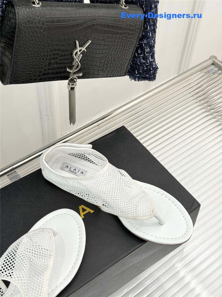 Alaïa White Flex Mesh Sandals