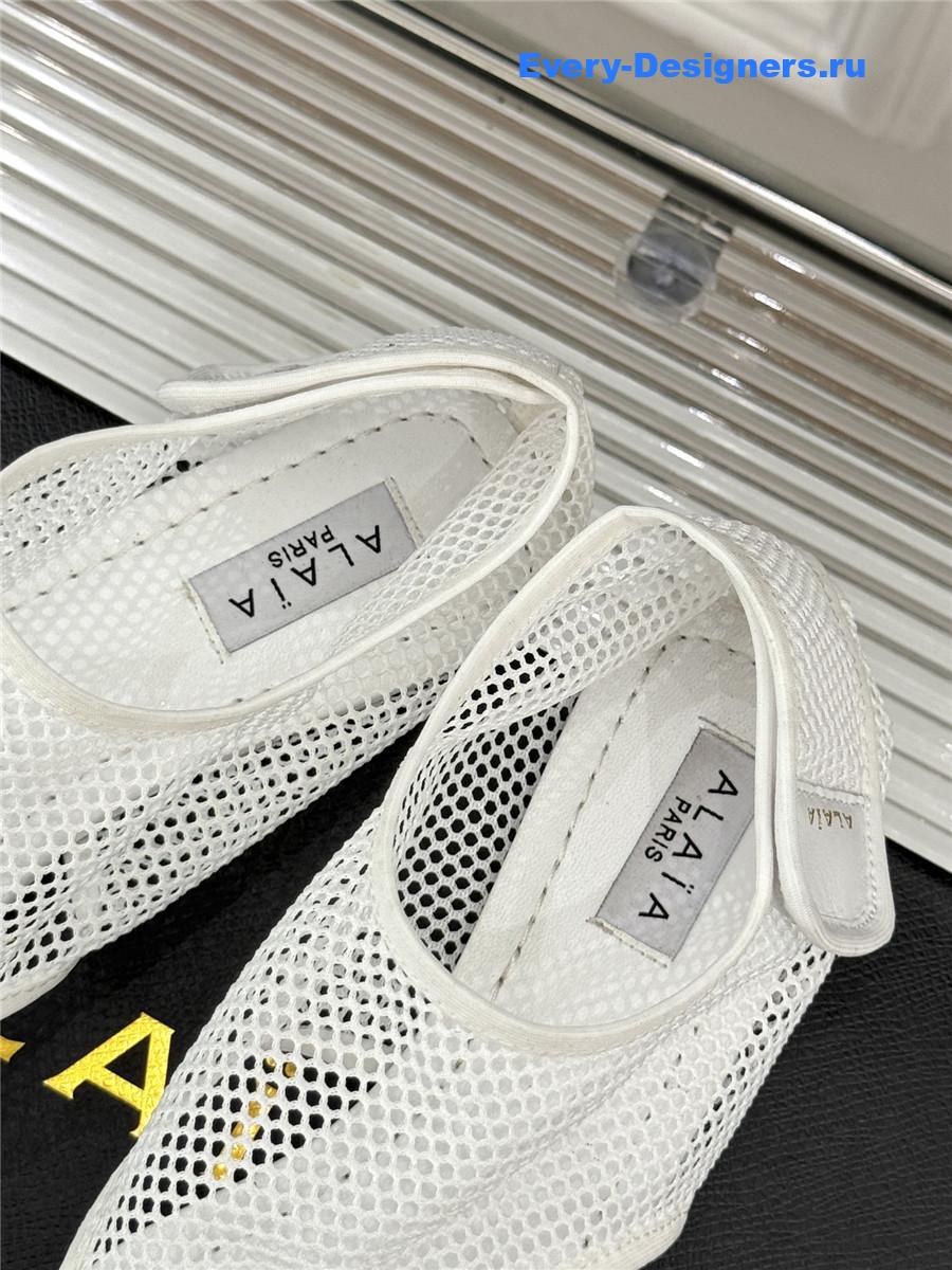 Alaïa White Flex Mesh Sandals