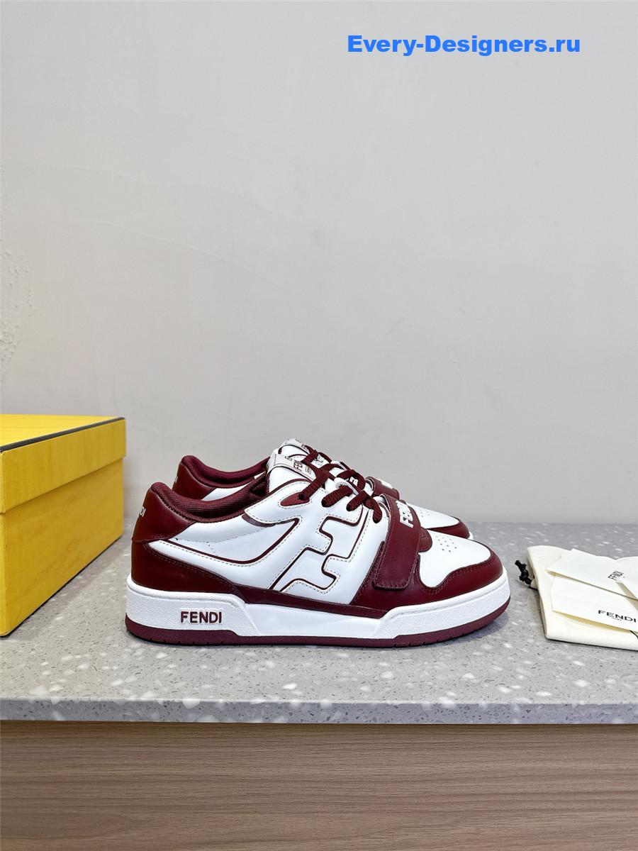 F**di match burgundy platform sneakers