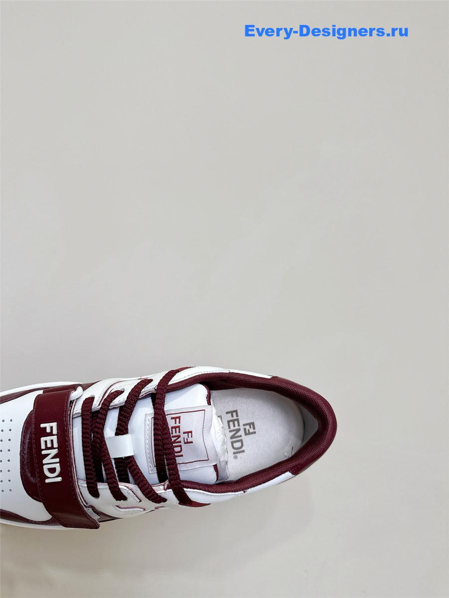F**di match burgundy platform sneakers
