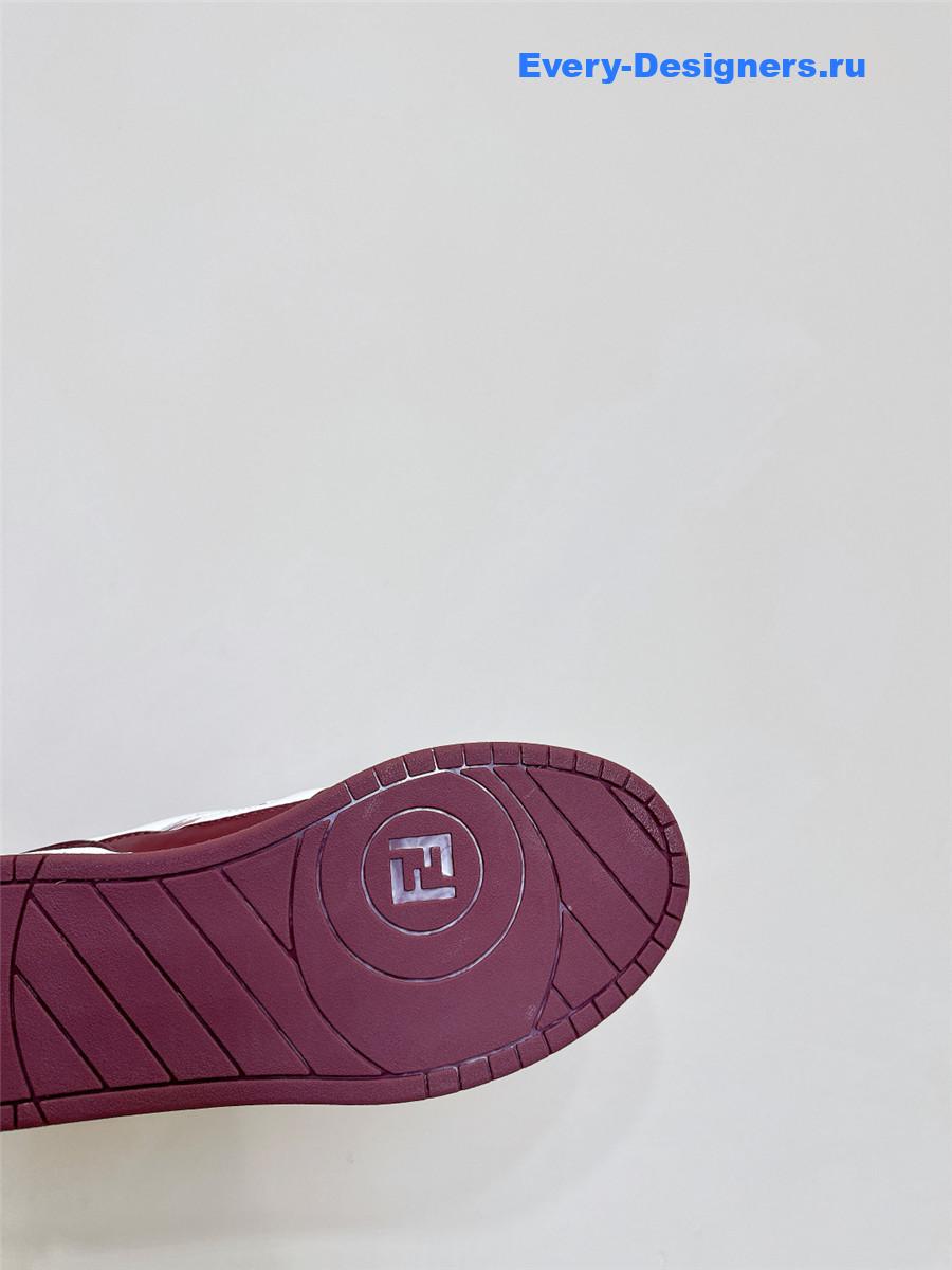 F**di match burgundy platform sneakers