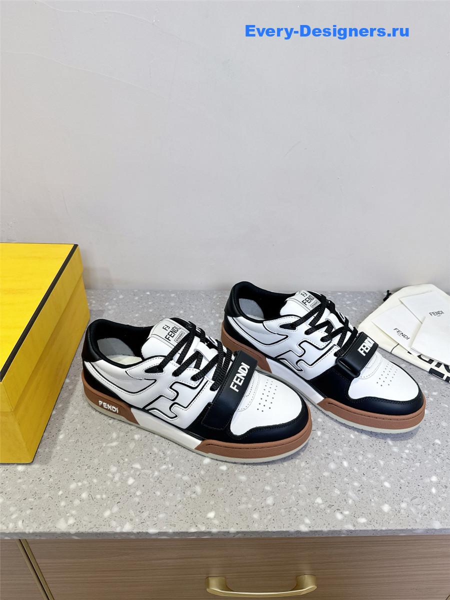 F**di match black leather sneakers