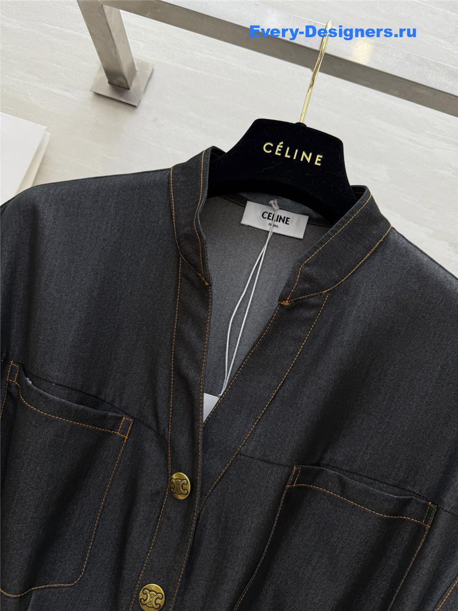 Ce1i*e tencel denim v-neck dress