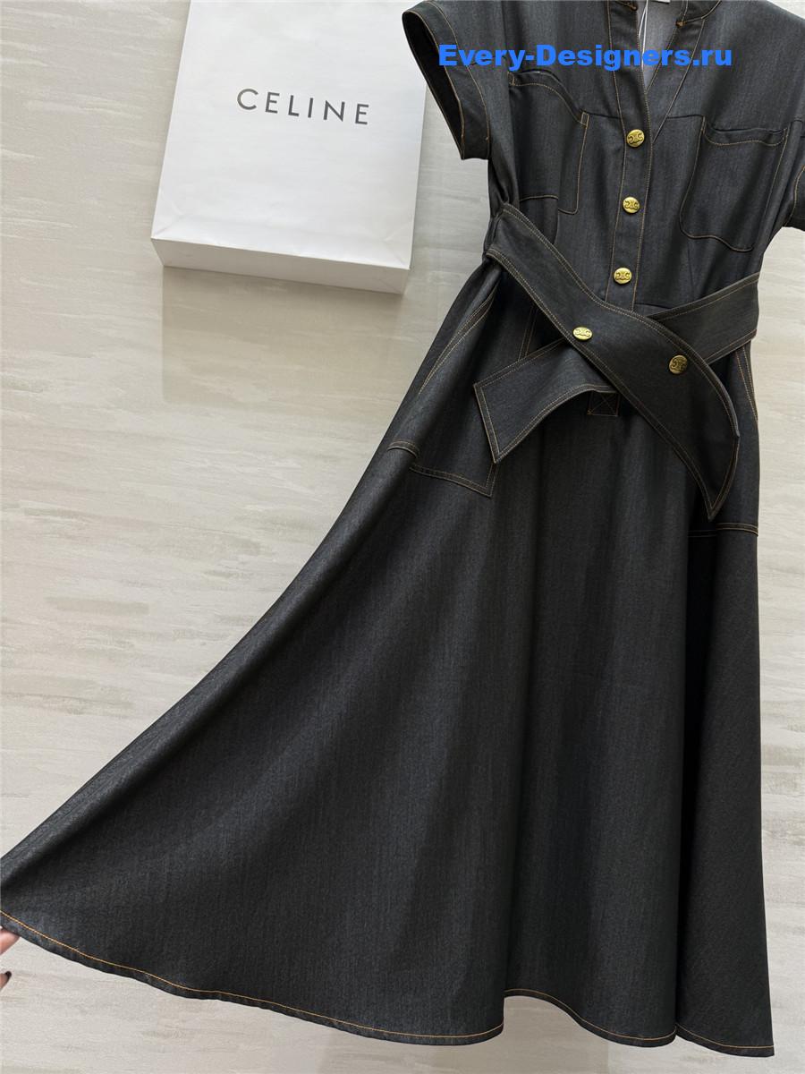 Ce1i*e tencel denim v-neck dress