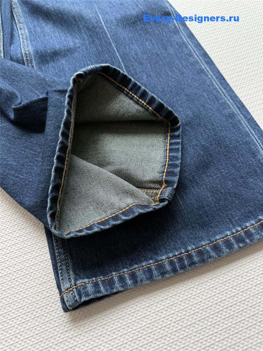 Miu Miu Washed Jeans with Embroidered Logo