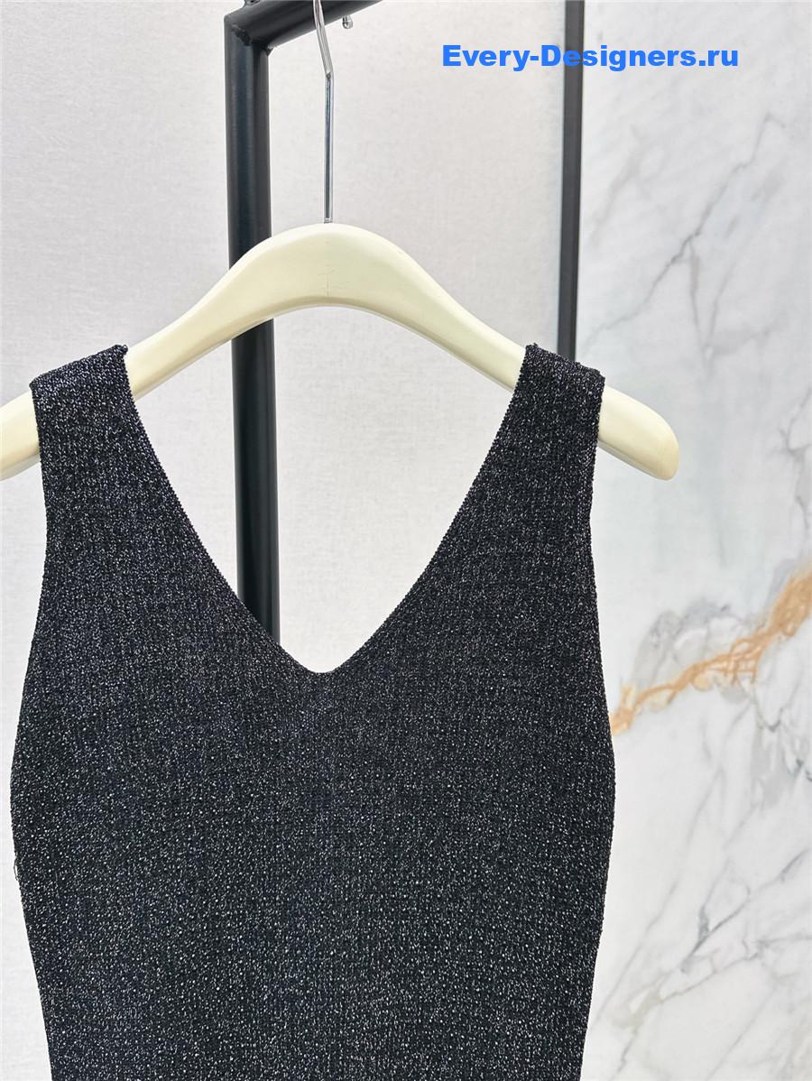 Balmain Black Knit Vest Dress