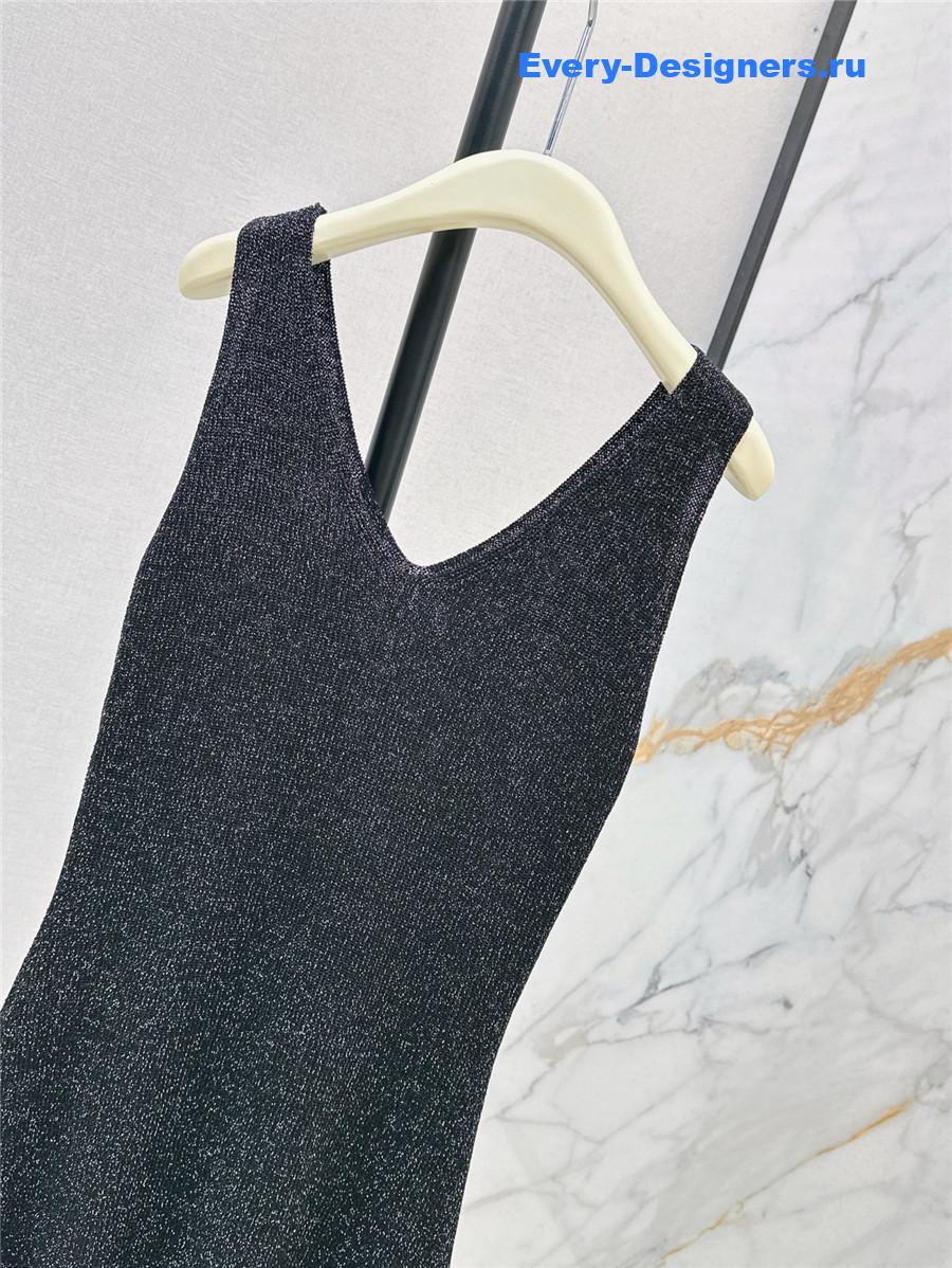 Balmain Black Knit Vest Dress