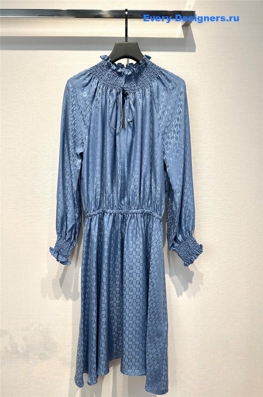 F**di ff blue silk dress