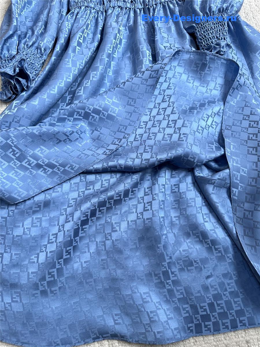 F**di ff blue silk dress