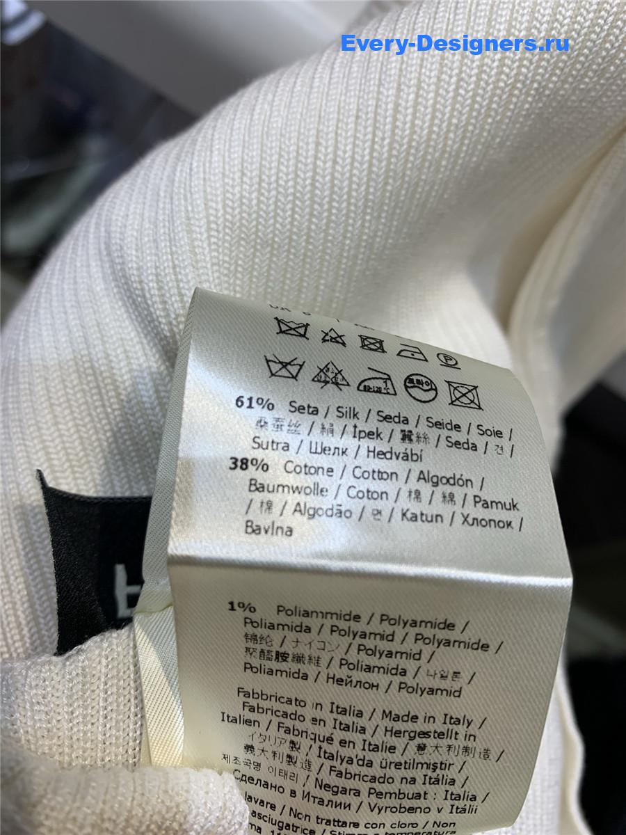 F**di white hollow letter knit top