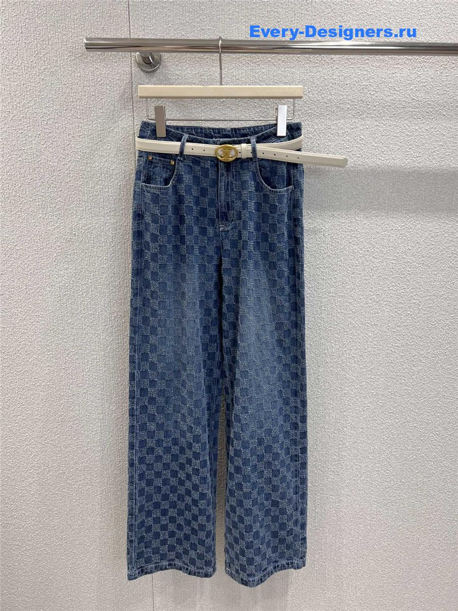 Ce1i*e check denim pants