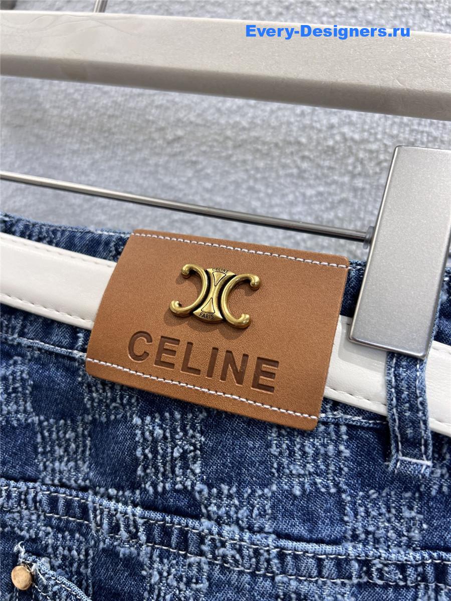 Ce1i*e check denim pants