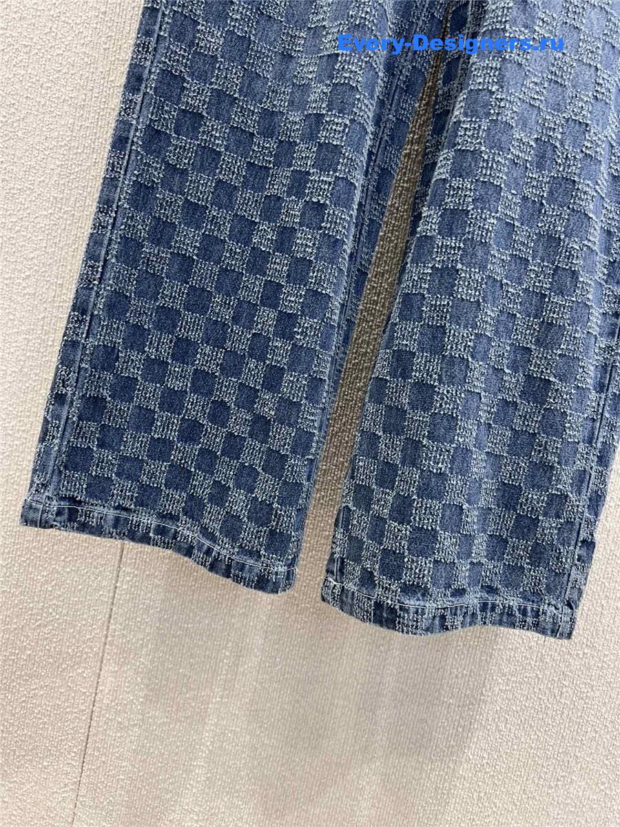 Ce1i*e check denim pants