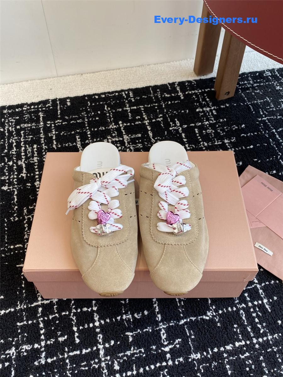 Miu Miu Brown Suede Mules