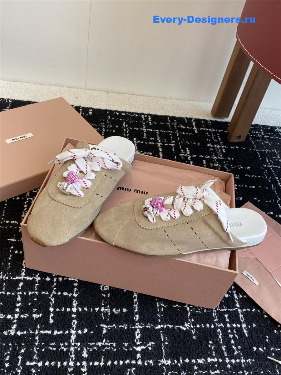 Miu Miu Brown Suede Mules